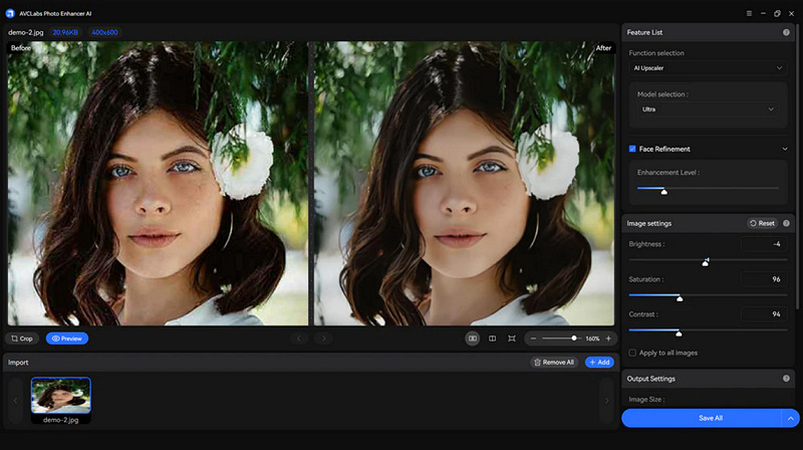 AI Image Enhancement Test