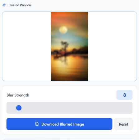 blurred image preview with adjustable blur