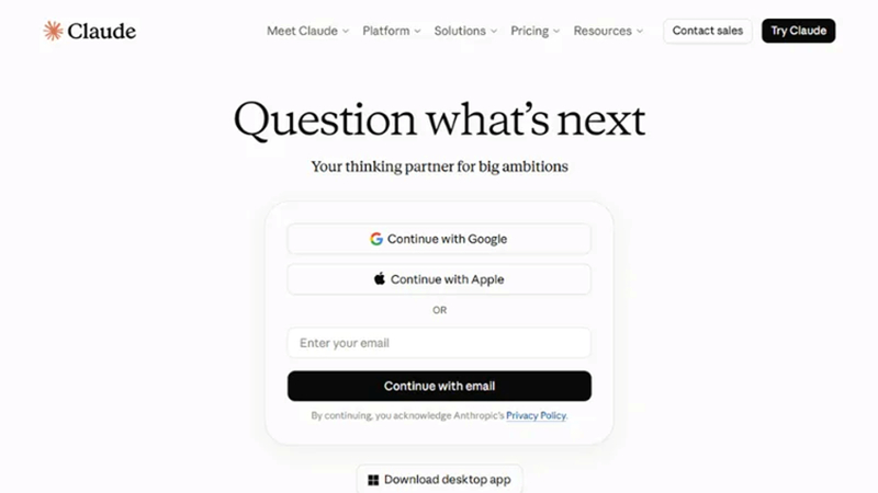 claude assistant interface for starting conversations