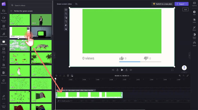 how to use green screen videos in clipchamp