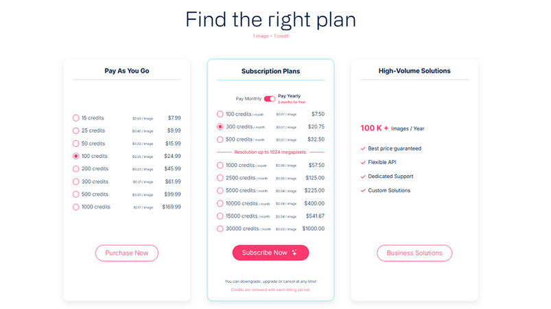 Deep-Image.ai Pricing Plans
