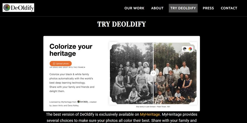 open deoldify ai colab notebook
