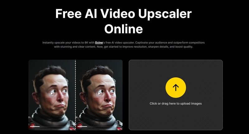 dzine ai video upscaler upload