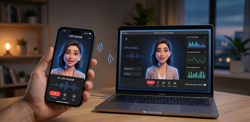 Real-time facial expression and lip sync tracking of Gemini Live Avatar