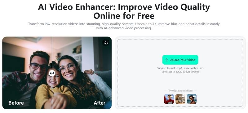insmind video upscaler upload