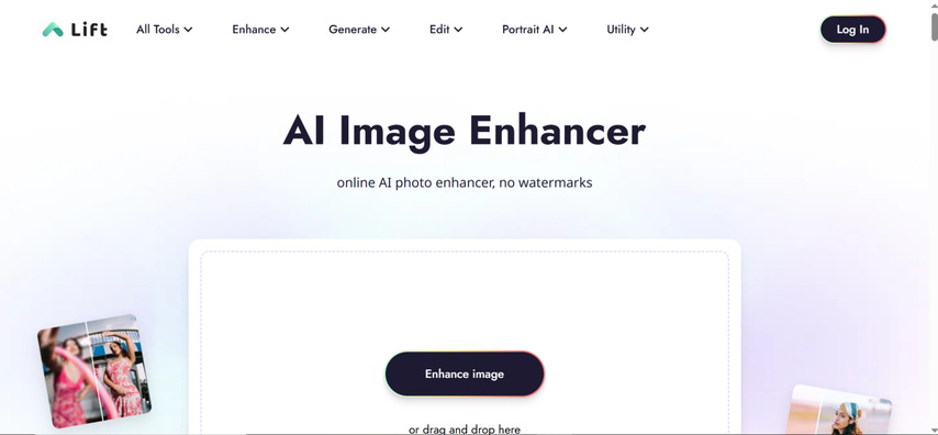 Launch LiftApp AI to edit and enhance photos
