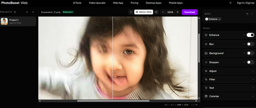 photoboost ai web app enhancement