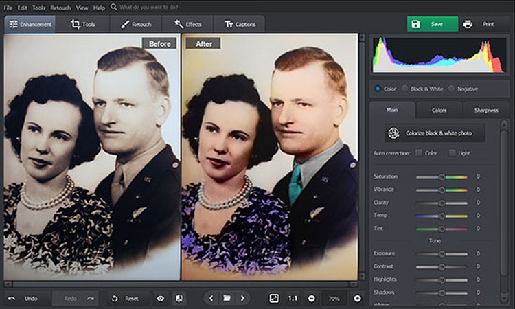 PhotoGlory face enhancement comparison