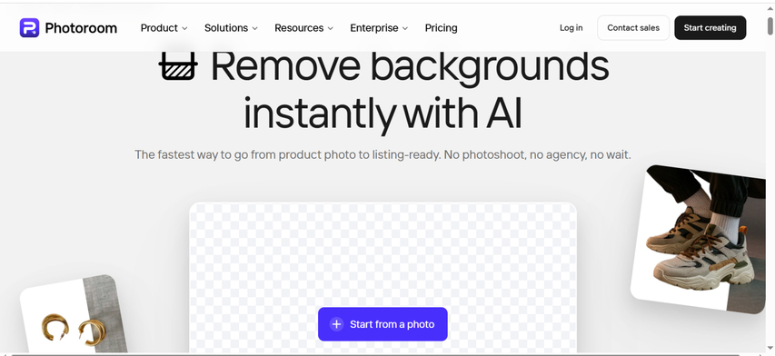 Upload image to PhotoRoom Background