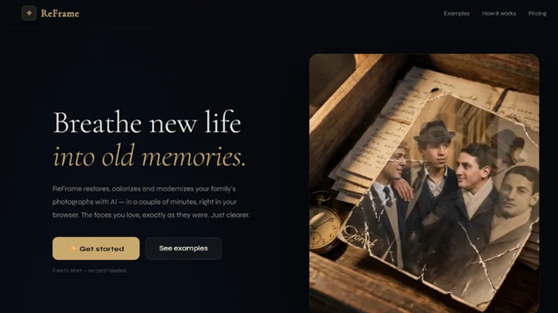 reframe website account sign-up page for new users