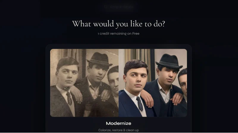 reframe modernize mode restoring an old damaged photograph