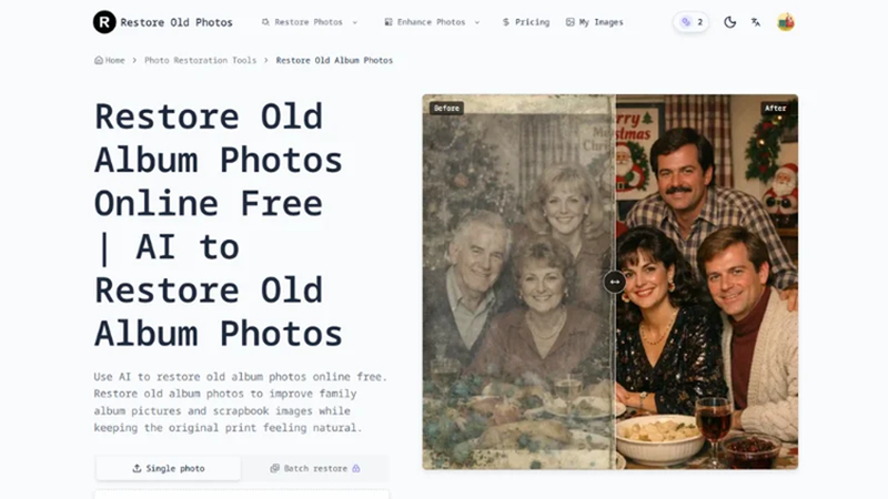 restored details in an old outdoor photograph