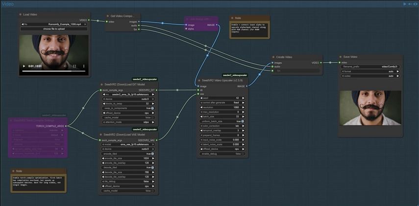 how to upscale video using SeedVR2