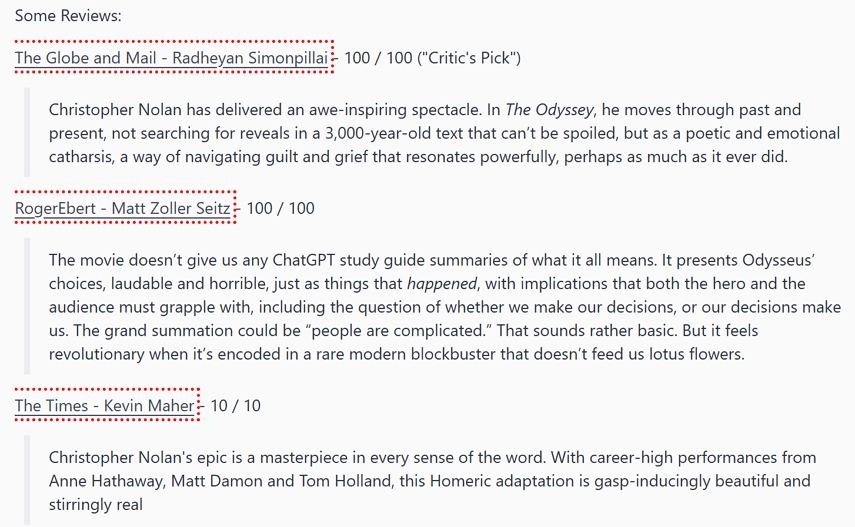 The Odyssey Review