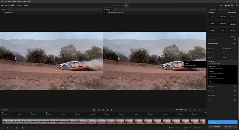 topaz video ai frame interpolation