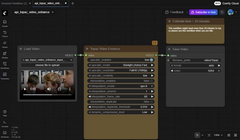 topaz video enhance comfyui workflow