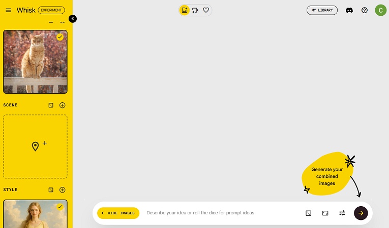 upload images to whisk