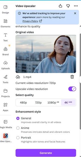 upscale video in canva