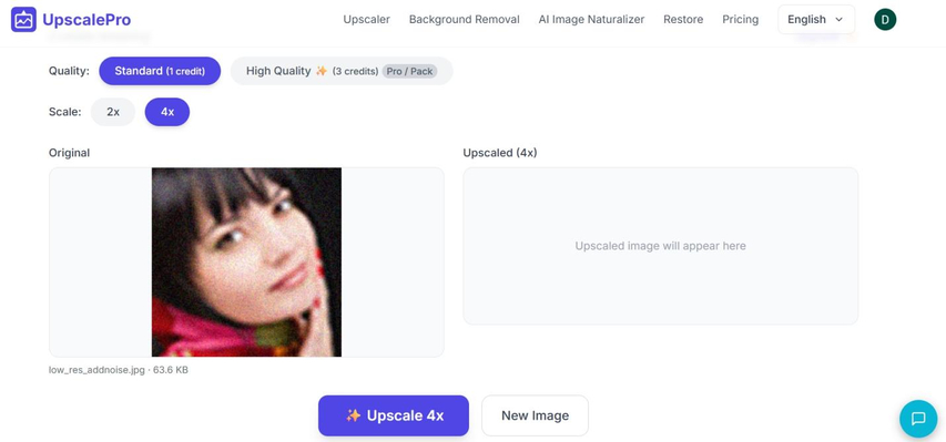 upload image to upscalepro ai