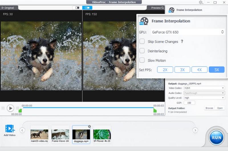 videoproc frame interpolation