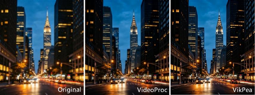 videoproc low light night scene test