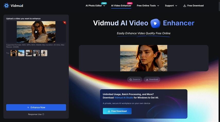 vidmud enhance video download