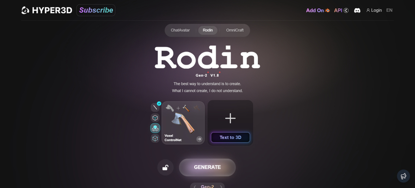 hyper3d homepage screenshot