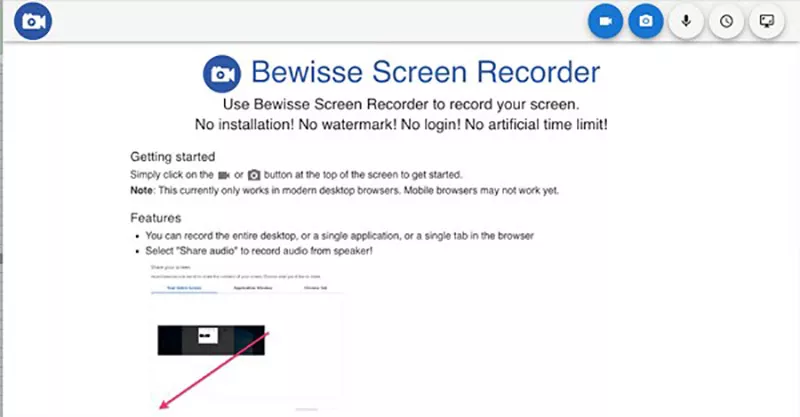 Bewisse online screen recorder