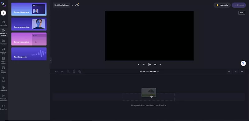 Clipchamp online screen recorder