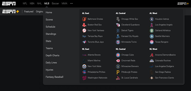 MLB game stream - espn