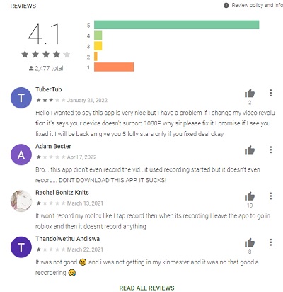 screen recorder HD user reviews