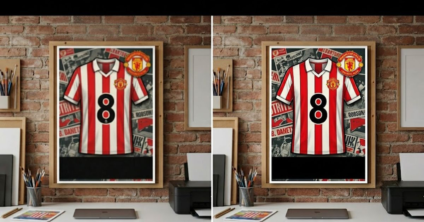 before and after ai enhancement comparison of blurry club jersey poster