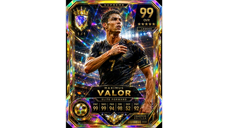 rare football holographic card
