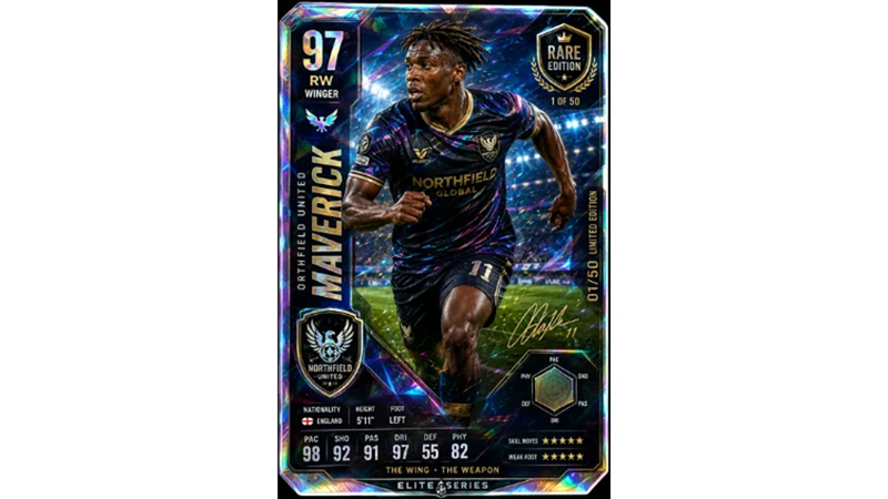 holographic football player artwork
