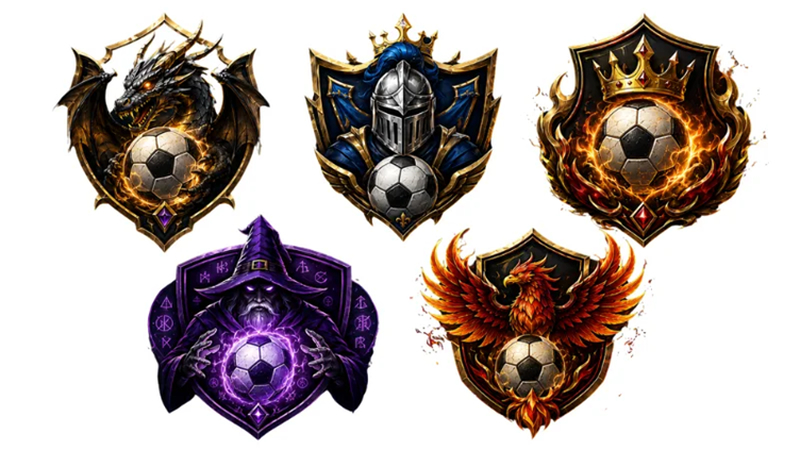football logos with dragon knight wizard