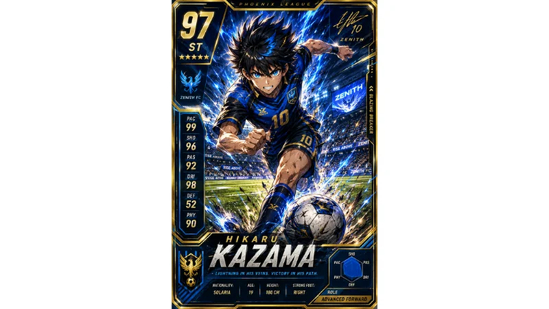 anime collector football card