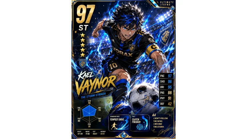 anime football player card