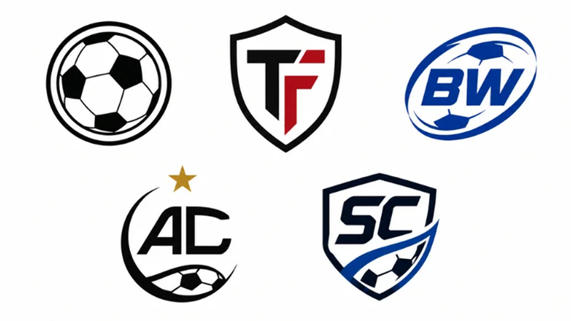 minimal football emblem with clean vector lines