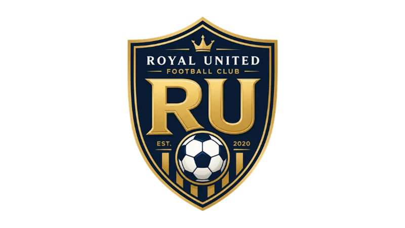 football club badge with shield and football icon