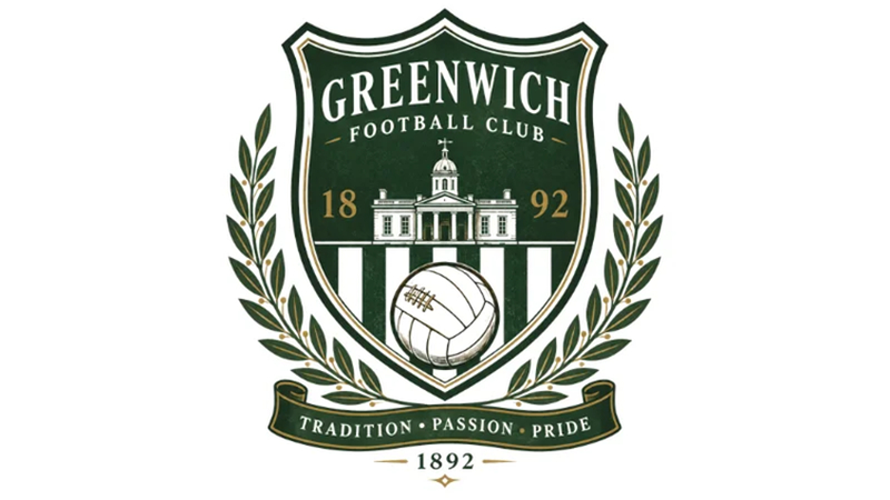 football club crest with deep green colors