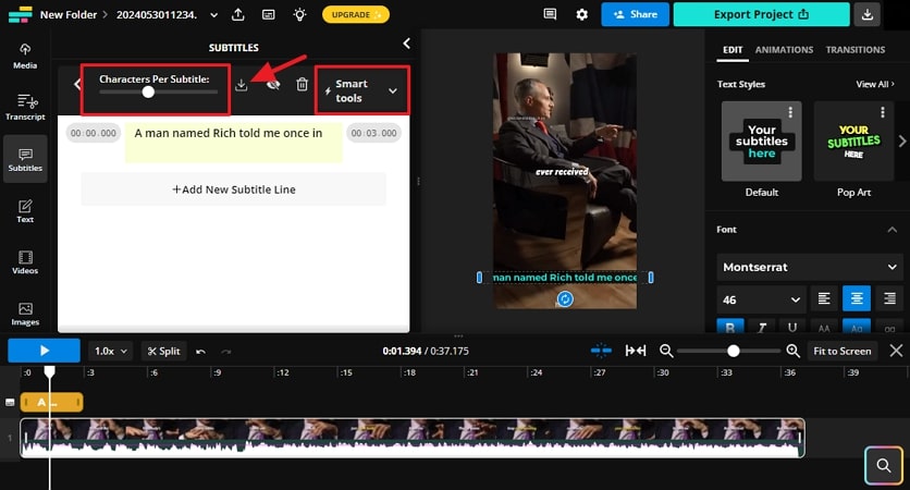 agregar y ajustar subtítulos manuales