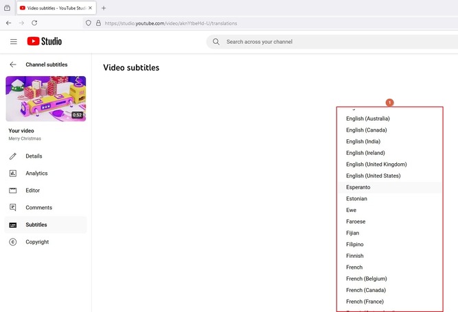 choose subtitle language