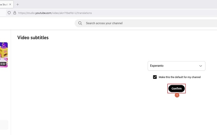 click confirm to auto translate for youtube