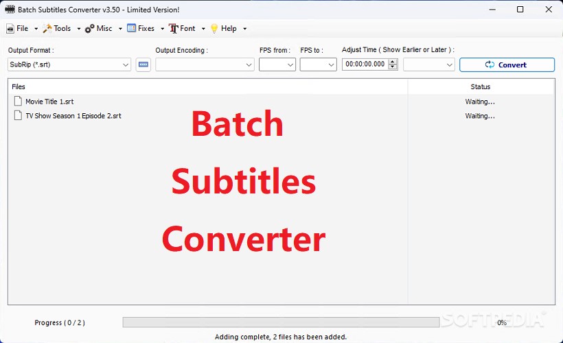 Batch Subtitles Converter: How to Batch Convert Subtitles