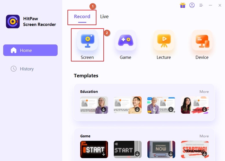 select screen option