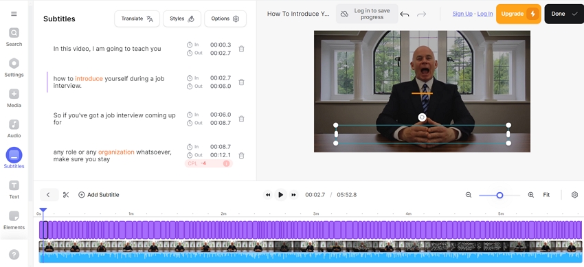 guía de video de veed para subtítulos en inglés 5