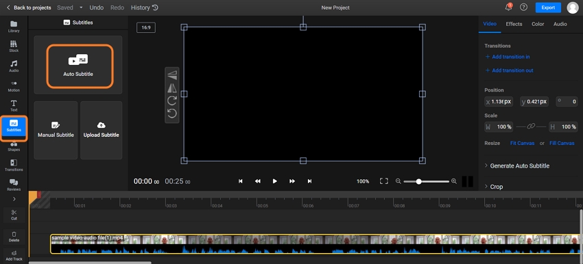 guía de video de flixier a subtítulos en inglés 3
