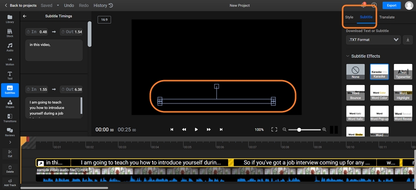 guía de video de flixier a subtítulos en inglés 4