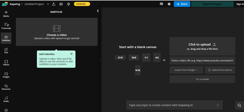 guía de video de kapwing a subtítulos en inglés 2