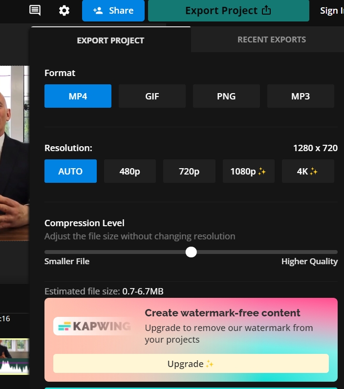 guía de video de kapwing a subtítulos en inglés 4